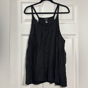 Torrid Black Lace Overlay Camisole Top
